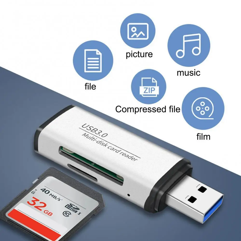 Memory Card Reader Wide Compatibility Large Capacity Transmission Small USB 3.0 Card Reader for Computer Notebook Laptop
Memory Card Reader Wide Compatibility Large Capacity Transmission Small USB 3.0 Card Reader for Computer Notebook Laptop