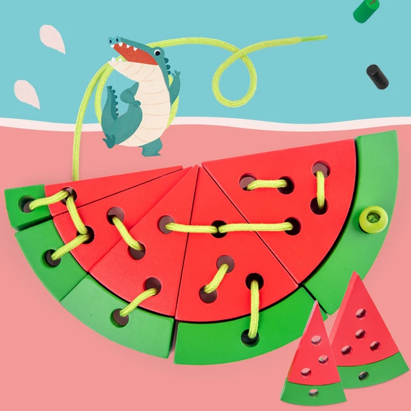 Children's Intellectual Development Toys Funny Baby Fruit Lace Threading Watermelon Wooden Puzzle Toy
Children's Intellectual Development Toys Funny Baby Fruit Lace Threading Watermelon Wooden Puzzle Toy