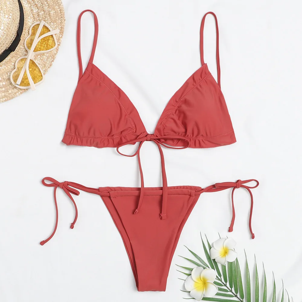 2021 Bandage Bikinis Low Waist Swimwear women Bikini set Solid Bathing suits Thong Female Swimsuit Beach push up Biquinis
2021 Bandage Bikinis Low Waist Swimwear women Bikini set Solid Bathing suits Thong Female Swimsuit Beach push up Biquinis