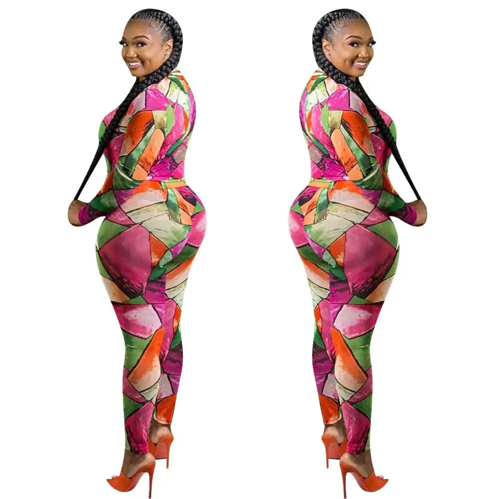 Two Pieces Long Sleeve Sets Fashion Geometric Printing O-Neck Casual Tees High Waist Pencil Pants Tracksuits Nightclub Party
Two Pieces Long Sleeve Sets Fashion Geometric Printing O-Neck Casual Tees High Waist Pencil Pants Tracksuits Nightclub Party