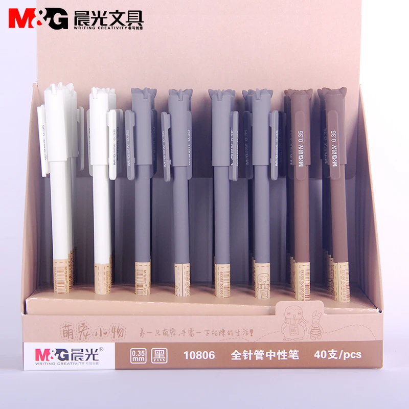 Гелевая ручка MG 40 шт./компл. Panda с черными чернилами 0 35 мм школьные и офисные