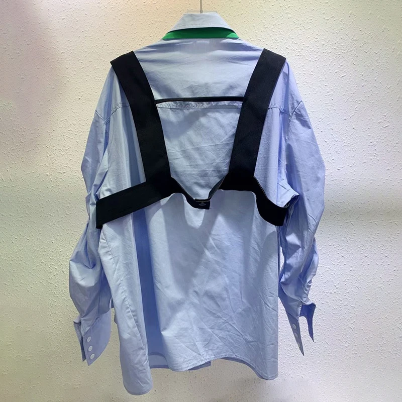 VGH Hit Color Three Piece Set For Women Short Vest Lapel Long Sleeve Ruched Slim Shirt Patchwork Tie Casual Sets Female Clothing
VGH Hit Color Three Piece Set For Women Short Vest Lapel Long Sleeve Ruched Slim Shirt Patchwork Tie Casual Sets Female Clothing