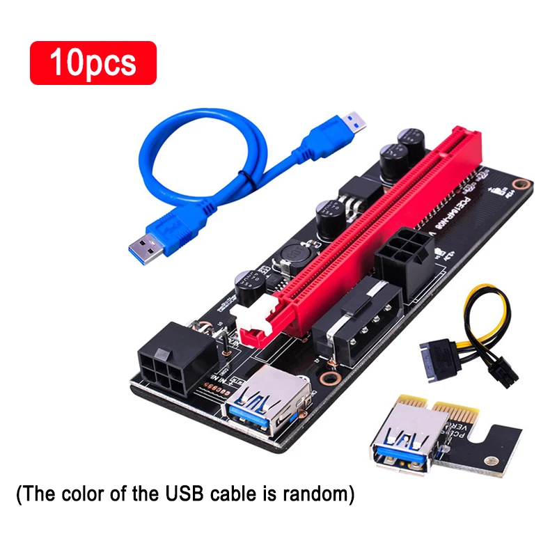 Райзерная плата PCI-E 1X на 16X GPU Extender Riser Card PCI-E USB 3,0 GPU Adapter с 6-контактным интерфейсом, синий, 10 шт.
Райзерная плата PCI-E 1X на 16X GPU Extender Riser Card PCI-E USB 3,0 GPU Adapter с 6-контактным интерфейсом, синий, 10 шт.