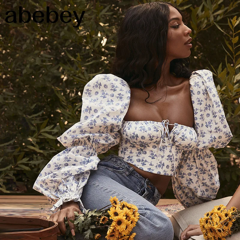 Blue Floral Print Tie Front Top and Blouses Shirts Square Collar Puff Sleeve Elegant Vintage Sexy Shirt Tops Chic
Blue Floral Print Tie Front Top and Blouses Shirts Square Collar Puff Sleeve Elegant Vintage Sexy Shirt Tops Chic