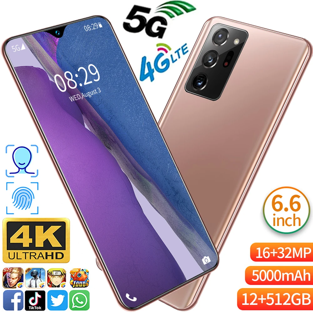 Note20 Ultra Mobile Phone 6.6 Inch 16+32MP Face Unlock 5000mAh Smart Phone MTK6889 Dual SIM+SD Andriod 10 Cellphones Celular
Note20 Ultra Mobile Phone 6.6 Inch 16+32MP Face Unlock 5000mAh Smart Phone MTK6889 Dual SIM+SD Andriod 10 Cellphones Celular