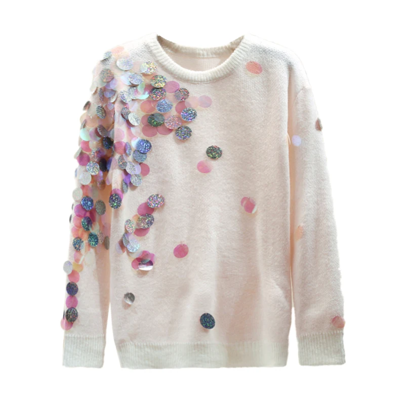 Fashiona Sequins Leisure Sweater Girls 2020 New Autumn Winter Clothes Female Loose Knitting Coat Outerwear Top Women Sweaters
Fashiona Sequins Leisure Sweater Girls 2020 New Autumn Winter Clothes Female Loose Knitting Coat Outerwear Top Women Sweaters