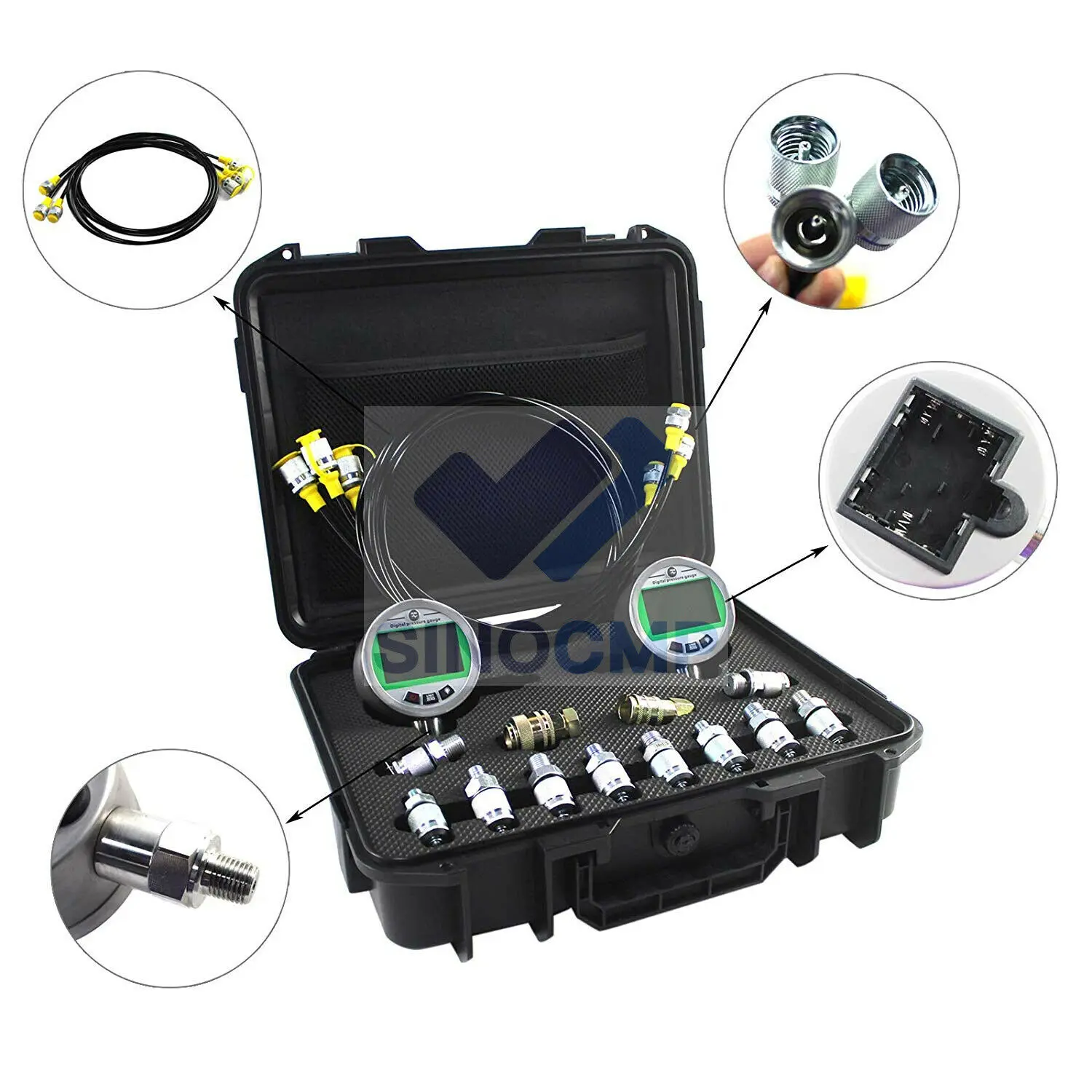 Digital Hydraulic Pressure Gauge Kit 2 Gauges 80MPA /12000PSI w/ Quick Connector for CAT Komatsu CASE John Deere 1 year warranty
Digital Hydraulic Pressure Gauge Kit 2 Gauges 80MPA /12000PSI w/ Quick Connector for CAT Komatsu CASE John Deere 1 year warranty