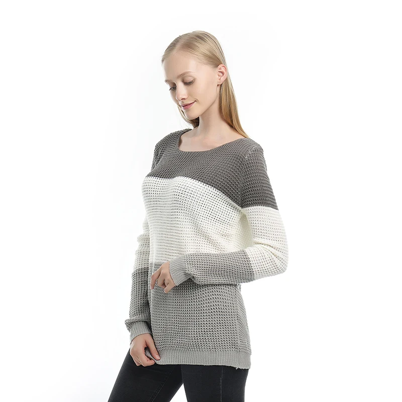 Fashion Women Striped Sweater Autumn Winter O Neck Long Sleeve Sweater Loose Knit Pullover Patchwork Pull Femme Knit Mujer Tops
Fashion Women Striped Sweater Autumn Winter O Neck Long Sleeve Sweater Loose Knit Pullover Patchwork Pull Femme Knit Mujer Tops