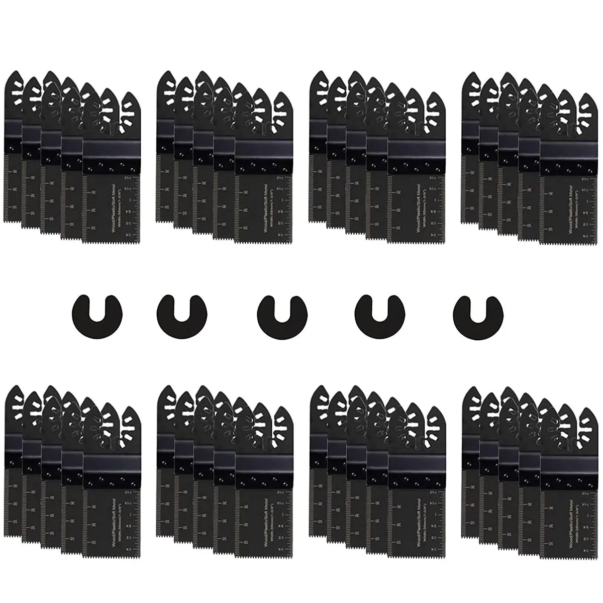 40Pcs Oscillating Saw Blades Multi-Function Precision Saw Blades With 5Pcs C-clip adapter For Renovator Power Wood Cutting Tool
40Pcs Oscillating Saw Blades Multi-Function Precision Saw Blades With 5Pcs C-clip adapter For Renovator Power Wood Cutting Tool
