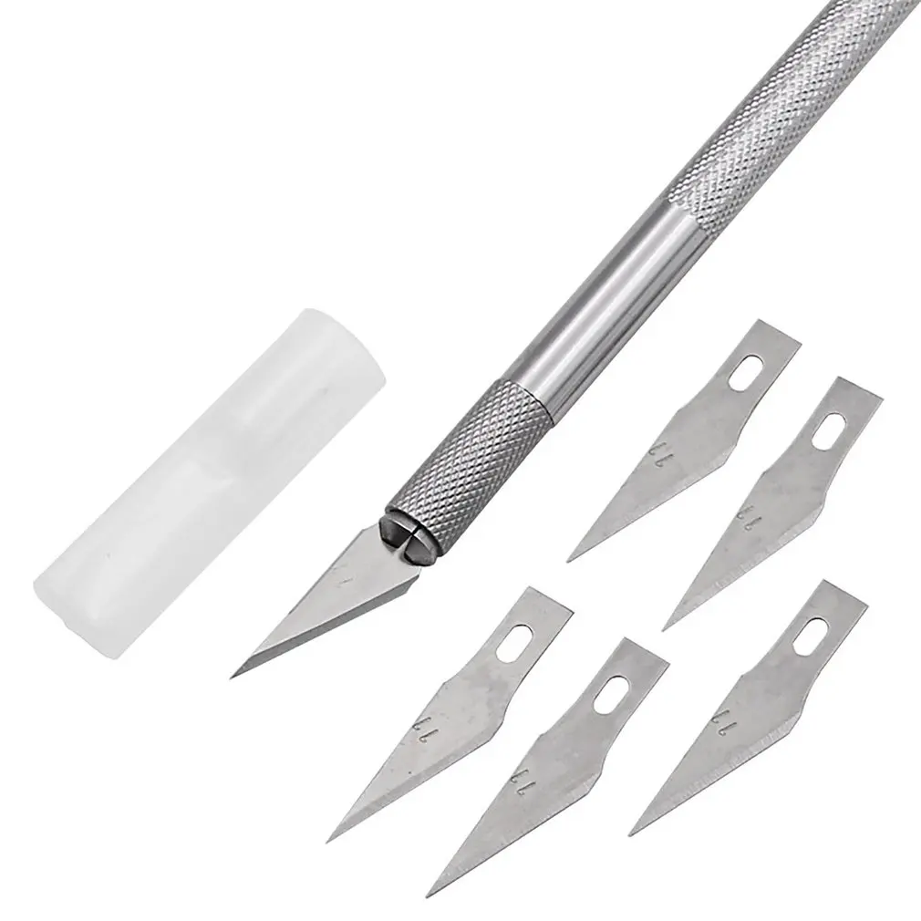 Non-Slip Metal Scalpel Knife Tools Kit Cutter Engraving Craft Knives+5pcs Blades Mobile Phone PCB DIY Tool
Non-Slip Metal Scalpel Knife Tools Kit Cutter Engraving Craft Knives+5pcs Blades Mobile Phone PCB DIY Tool