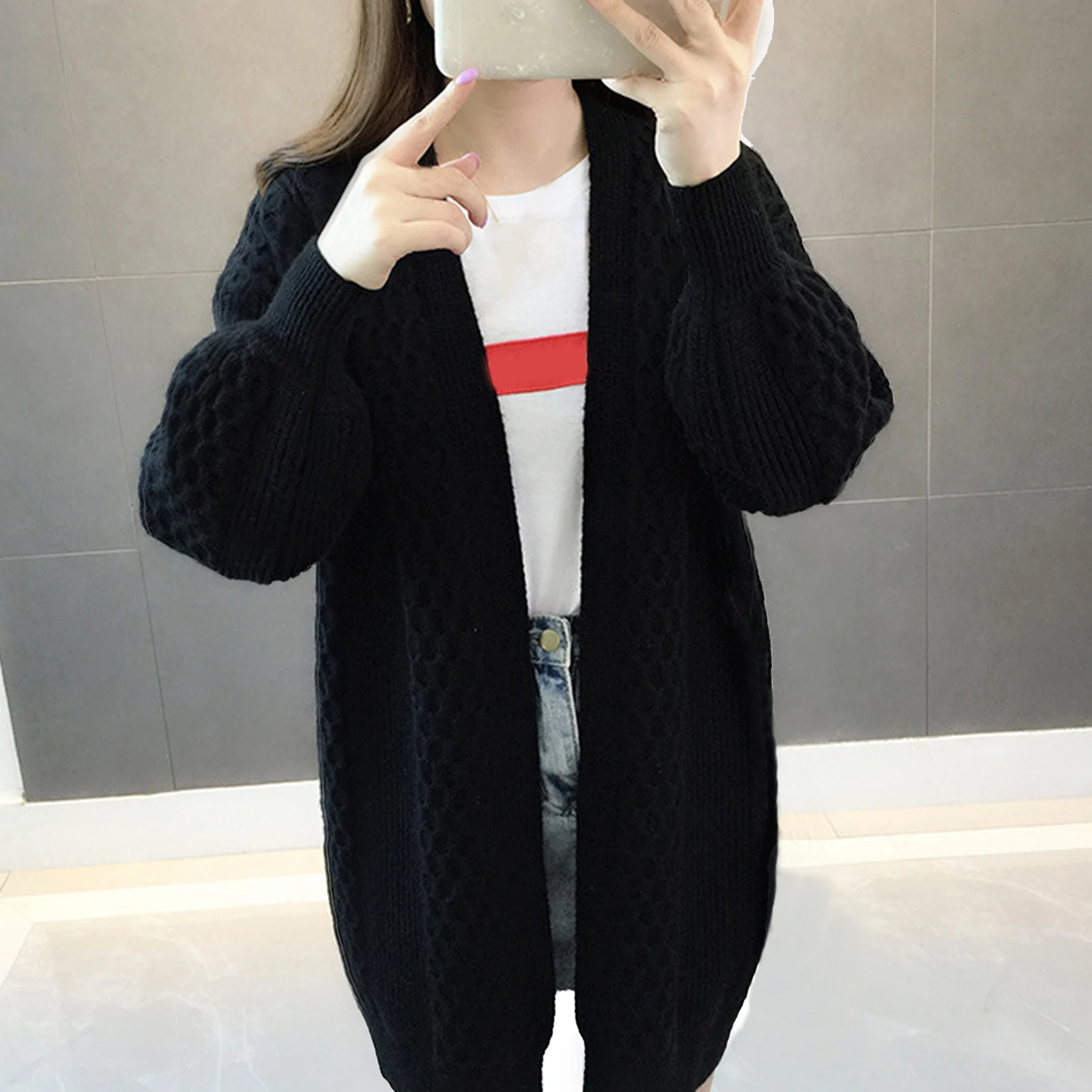 Women Autumn Winter Long Sleeve Open Front Cardigan Mid-length Warm Knit Coat
Women Autumn Winter Long Sleeve Open Front Cardigan Mid-length Warm Knit Coat