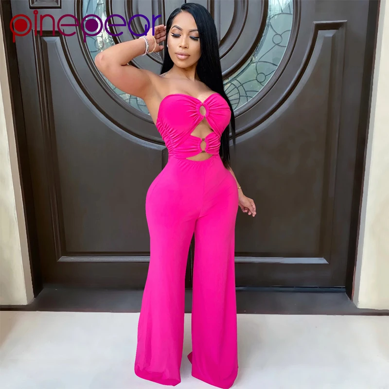 PinePear Strapless Metal Ring Hollow Out Wide Leg Pants Rompers Womens Jumpsuit Elegant Fashion Party Club Overalls Wholesale
PinePear Strapless Metal Ring Hollow Out Wide Leg Pants Rompers Womens Jumpsuit Elegant Fashion Party Club Overalls Wholesale