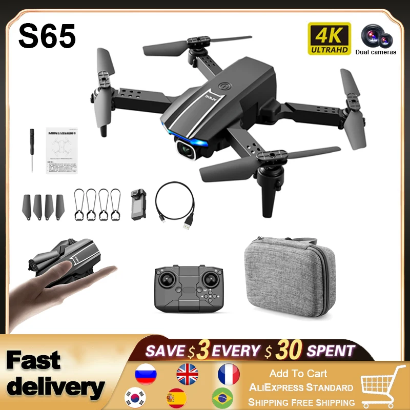 S65 Mini Drone 4k Aerial Photography Drone Kids Toys Aircraft Remote Control Helicopter Wifi Fpv Height Keep Foldable Quadcopter
S65 Mini Drone 4k Aerial Photography Drone Kids Toys Aircraft Remote Control Helicopter Wifi Fpv Height Keep Foldable Quadcopter