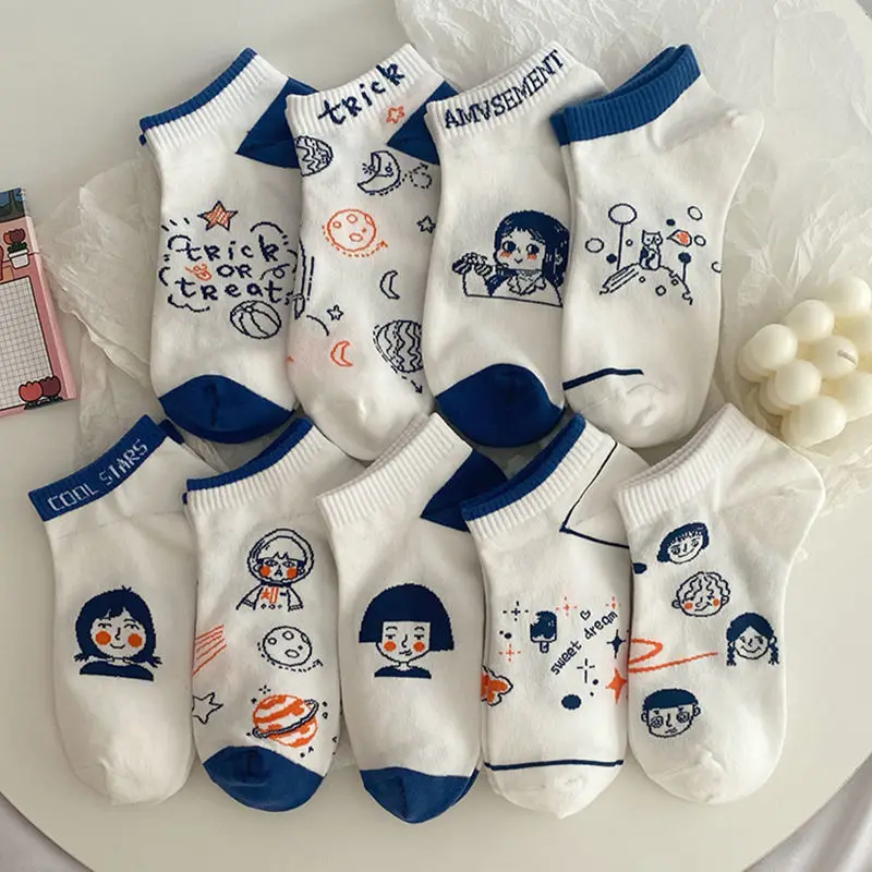 Summer Thin Socks Cute Japanese Style Ankle Socks Tidal Blue Low Top Socks Women 's Korean Style 6 Pairs
Summer Thin Socks Cute Japanese Style Ankle Socks Tidal Blue Low Top Socks Women 's Korean Style 6 Pairs