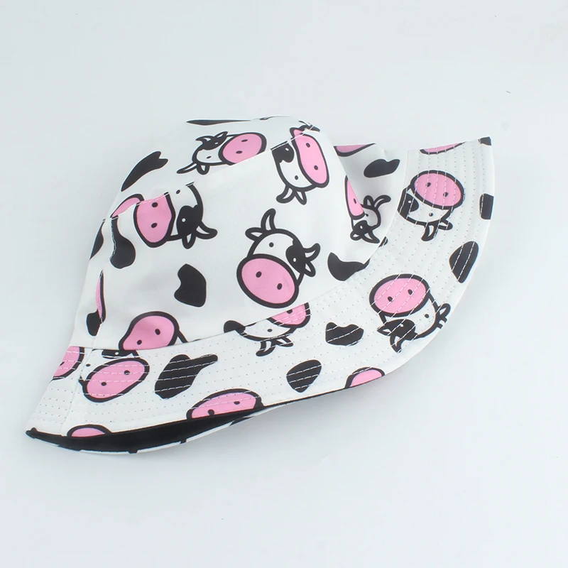 2021 New Cow Print Cute Bucket Hat Reversible Sunscreen Fisherman Hat Summer Panama Sun Hats For Women Men Hip Hop gorro
2021 New Cow Print Cute Bucket Hat Reversible Sunscreen Fisherman Hat Summer Panama Sun Hats For Women Men Hip Hop gorro