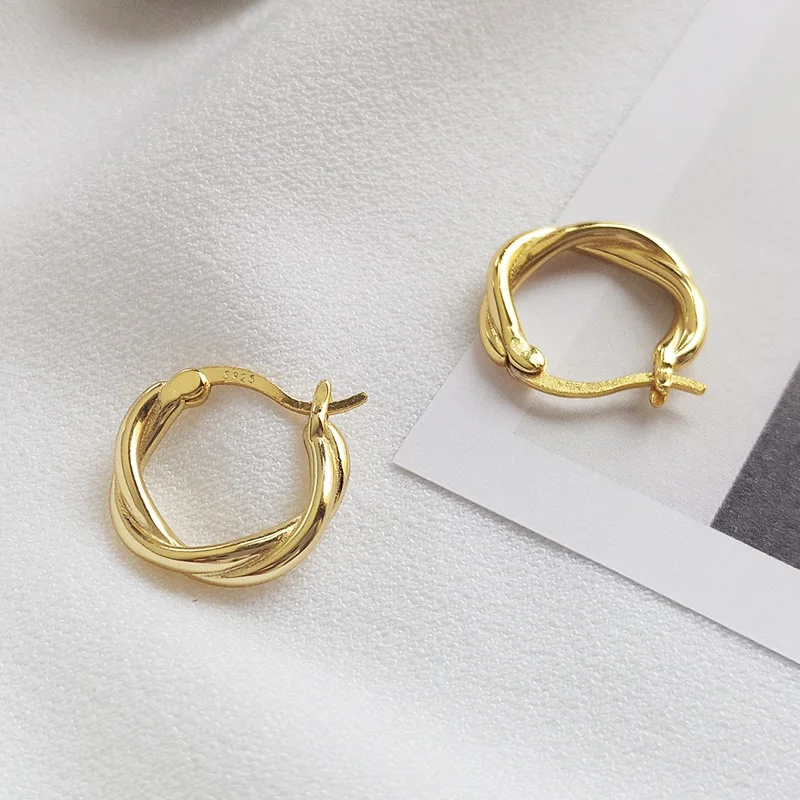 

RAINBOW HOOP Plated Gold S925 Sterling Silver Huggies Locker Hoops Rock Punk Loops Circle Round Open Women Luxury Jewelry 3g