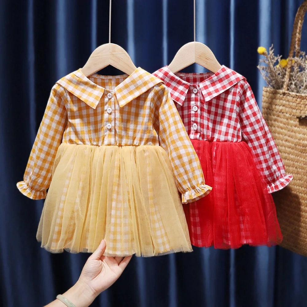 Cute Toddler Girls Plaid Dress Spring Children Mesh Lace T-Shirt Kids Princess Ruffles Outfits Infant Baby Long Sleeve Clothing
Cute Toddler Girls Plaid Dress Spring Children Mesh Lace T-Shirt Kids Princess Ruffles Outfits Infant Baby Long Sleeve Clothing