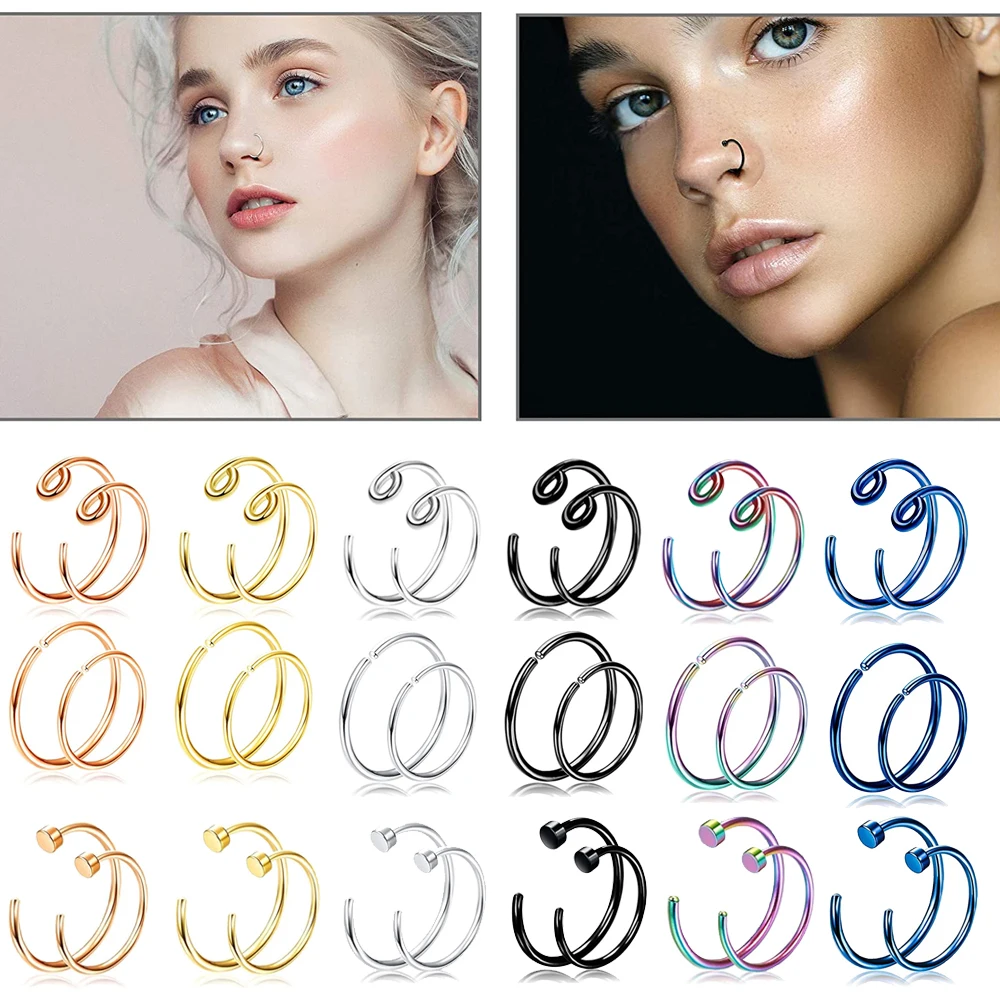 Кольцо для носа ушной хрящ, из нержавеющей стали, 8/10 мм, 2 шт. 
Кольцо для носа ушной хрящ, из нержавеющей стали, 8/10 мм, 2 шт.