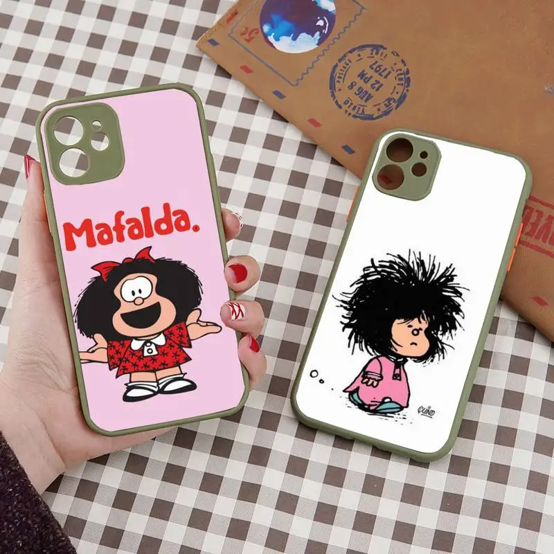 Hot Mafalda Phone Case For iPhone 12 11 Mini Pro XR XS Max 7 8 Plus X Matte transparent Back Cover
Hot Mafalda Phone Case For iPhone 12 11 Mini Pro XR XS Max 7 8 Plus X Matte transparent Back Cover