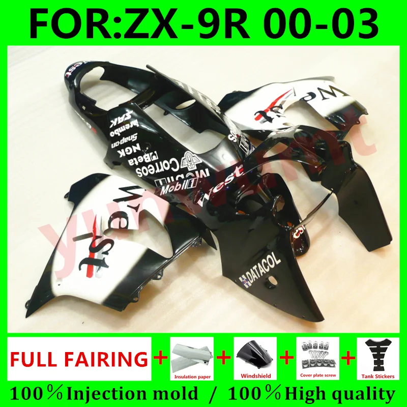 Motorcycle Injection Mold Fairings Kits For KAWASAKI Ninja ZX-9R 00 01 02 03 ZX9R 2000 2002 ABS fairing Bodywork set black white
Motorcycle Injection Mold Fairings Kits For KAWASAKI Ninja ZX-9R 00 01 02 03 ZX9R 2000 2002 ABS fairing Bodywork set black white
