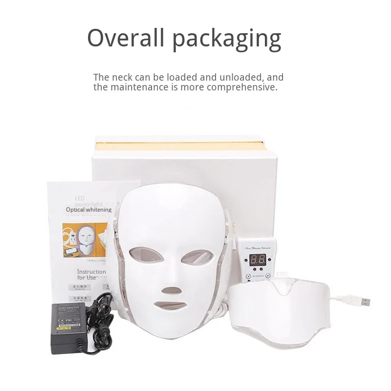 LED 7 Color Light Therapy Face Beauty Device Photon Skin Rejuvenation Whitening Mask With Neck Cover Wrinkle Remove Shrink Pores
LED 7 Color Light Therapy Face Beauty Device Photon Skin Rejuvenation Whitening Mask With Neck Cover Wrinkle Remove Shrink Pores