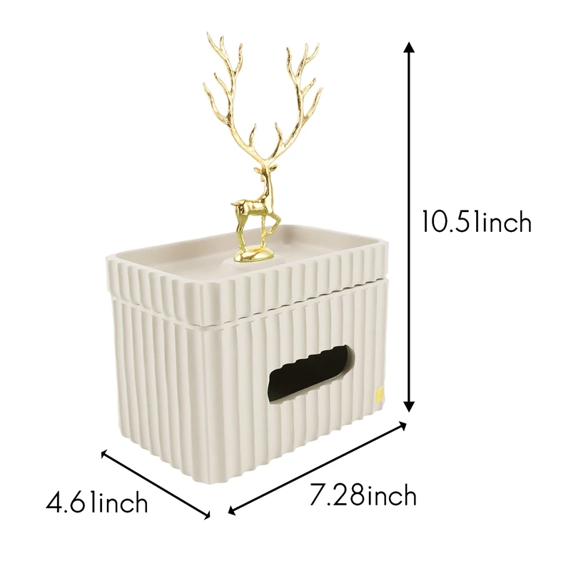 Golden Deer Rectangular Tissue Box Resin Striped Storage Tissue Canister Living Room Desktop Home Decor
Golden Deer Rectangular Tissue Box Resin Striped Storage Tissue Canister Living Room Desktop Home Decor