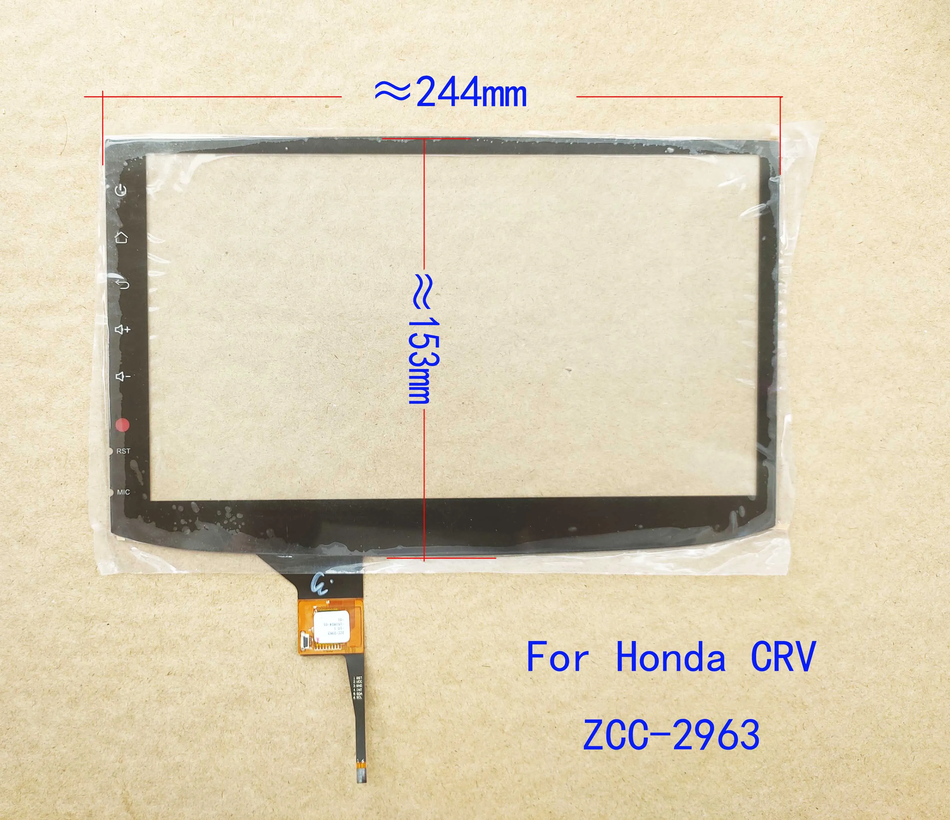 

10.2 Inch Touch Screen Digitizer Sensor For Honda CRV 244*153mm GT911 928 9271 6Pin ZCC-2963 Support wholesale