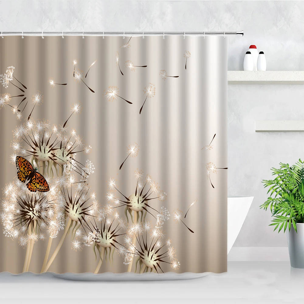 Flower Shower Curtain Set White Dandelion Black Background Waterproof Bath Curtains Floral Fabric Polyester For Bathroom Decor 
Flower Shower Curtain Set White Dandelion Black Background Waterproof Bath Curtains Floral Fabric Polyester For Bathroom Decor