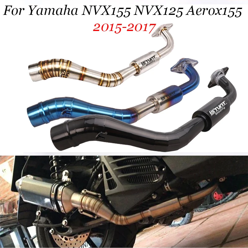 Для Yamaha NVX155 NVX125 Aerox155 2015-2017 для мотоциклетных выхлопных газов, передняя звеньевая труба, глушитель, модифицированные выхлопные системы
Для Yamaha NVX155 NVX125 Aerox155 2015-2017 для мотоциклетных выхлопных газов, передняя звеньевая труба, глушитель, модифицированные выхлопные системы