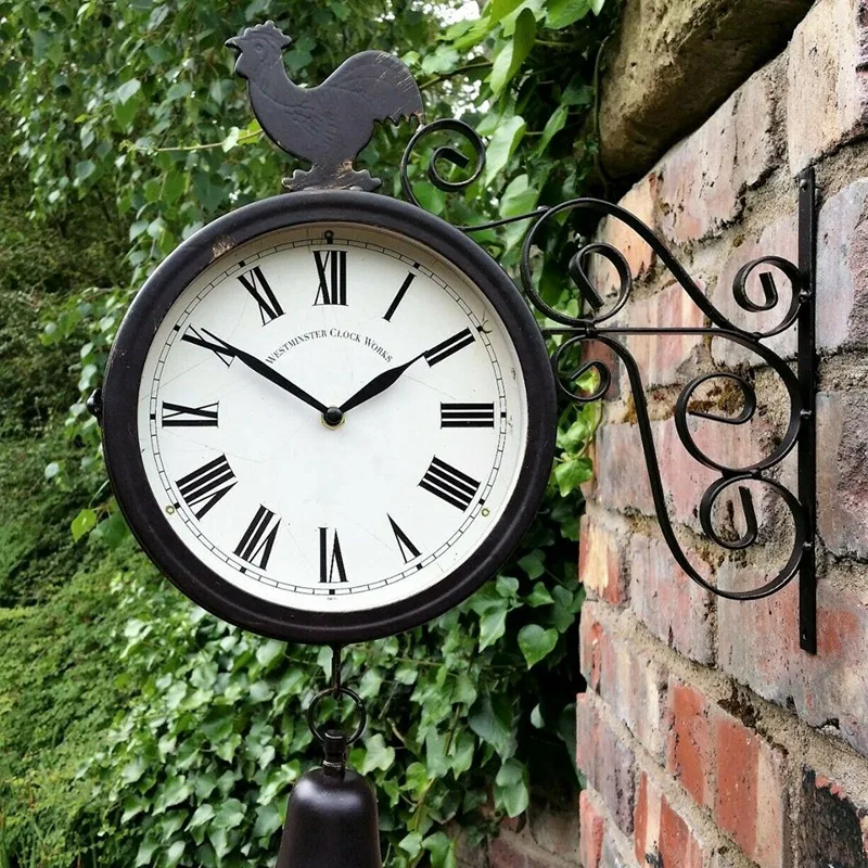 Outdoor Garden Wall Station Clock Double Sided Cockerel Vintage Retro Home Decor
Outdoor Garden Wall Station Clock Double Sided Cockerel Vintage Retro Home Decor