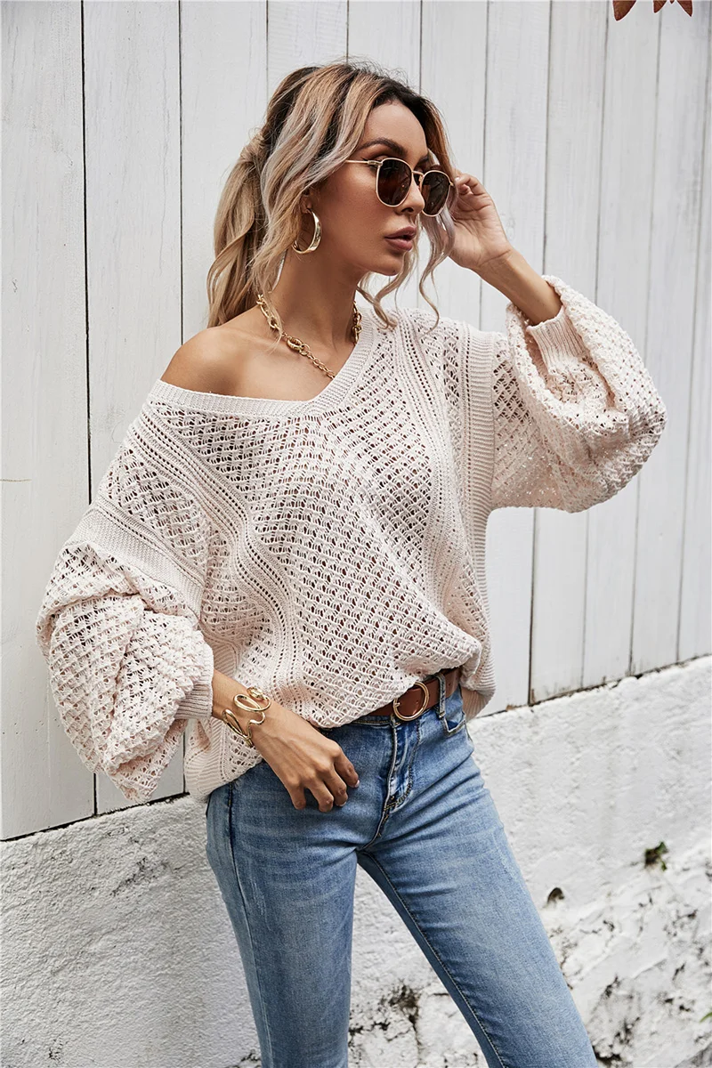 Fitshinling 2021 Hollow Out Sweaters For Women Fashion Lantern Sleeve Oversized V Neck Sweater Knitted Jumper Female Pullovers
Fitshinling 2021 Hollow Out Sweaters For Women Fashion Lantern Sleeve Oversized V Neck Sweater Knitted Jumper Female Pullovers