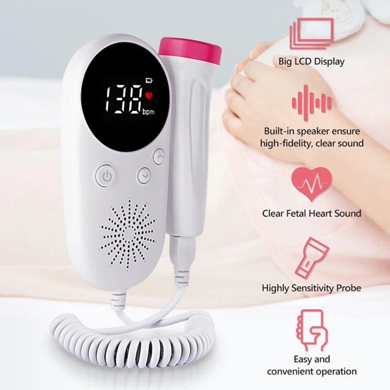 Pocket Doppler Fetal Doppler Baby Heart Rate Monitor For Pregnancy Pregnant Backlight LCD 3mh
Pocket Doppler Fetal Doppler Baby Heart Rate Monitor For Pregnancy Pregnant Backlight LCD 3mh