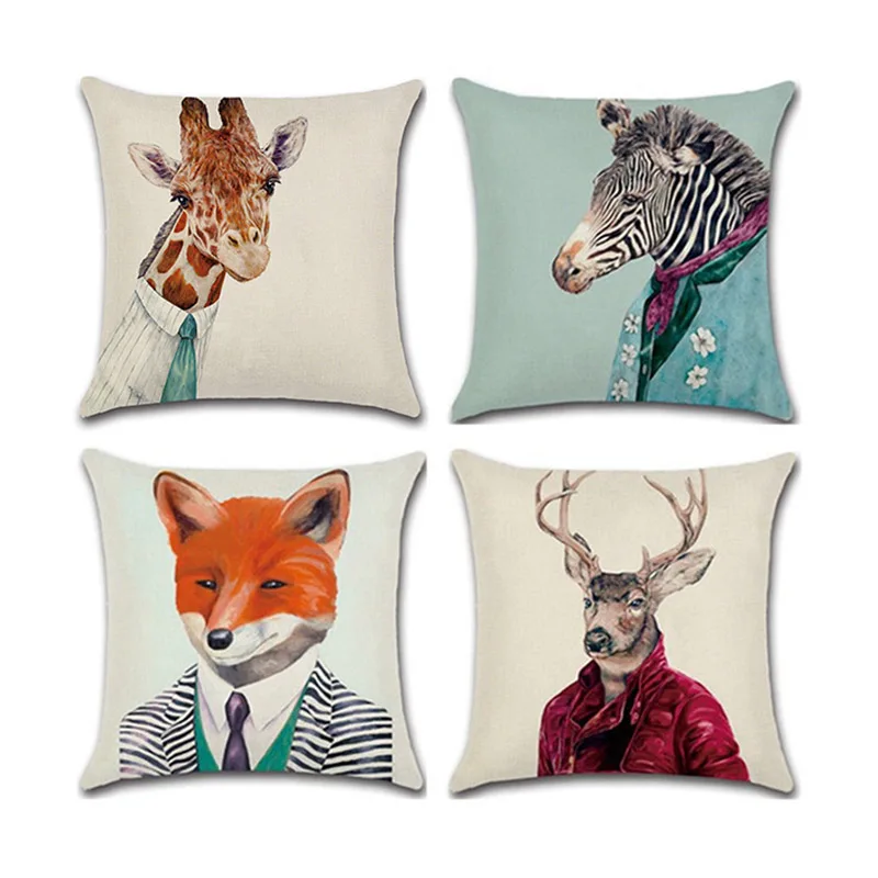 Mr Animal in Gentleman's clothes giraffe Cat Deer Dog Throw Pillow Case Home Sofa Chair Personalized Decorative Cushion Cover
Mr Animal in Gentleman's clothes giraffe Cat Deer Dog Throw Pillow Case Home Sofa Chair Personalized Decorative Cushion Cover