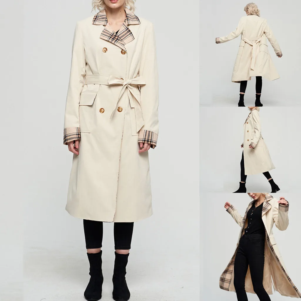 Vogue Fashion Coat Women's Lapel Jacket Loose Long Section Color Plaid Stitching Windbreaker Coat Female Comfortable Fabric
Vogue Fashion Coat Women's Lapel Jacket Loose Long Section Color Plaid Stitching Windbreaker Coat Female Comfortable Fabric
