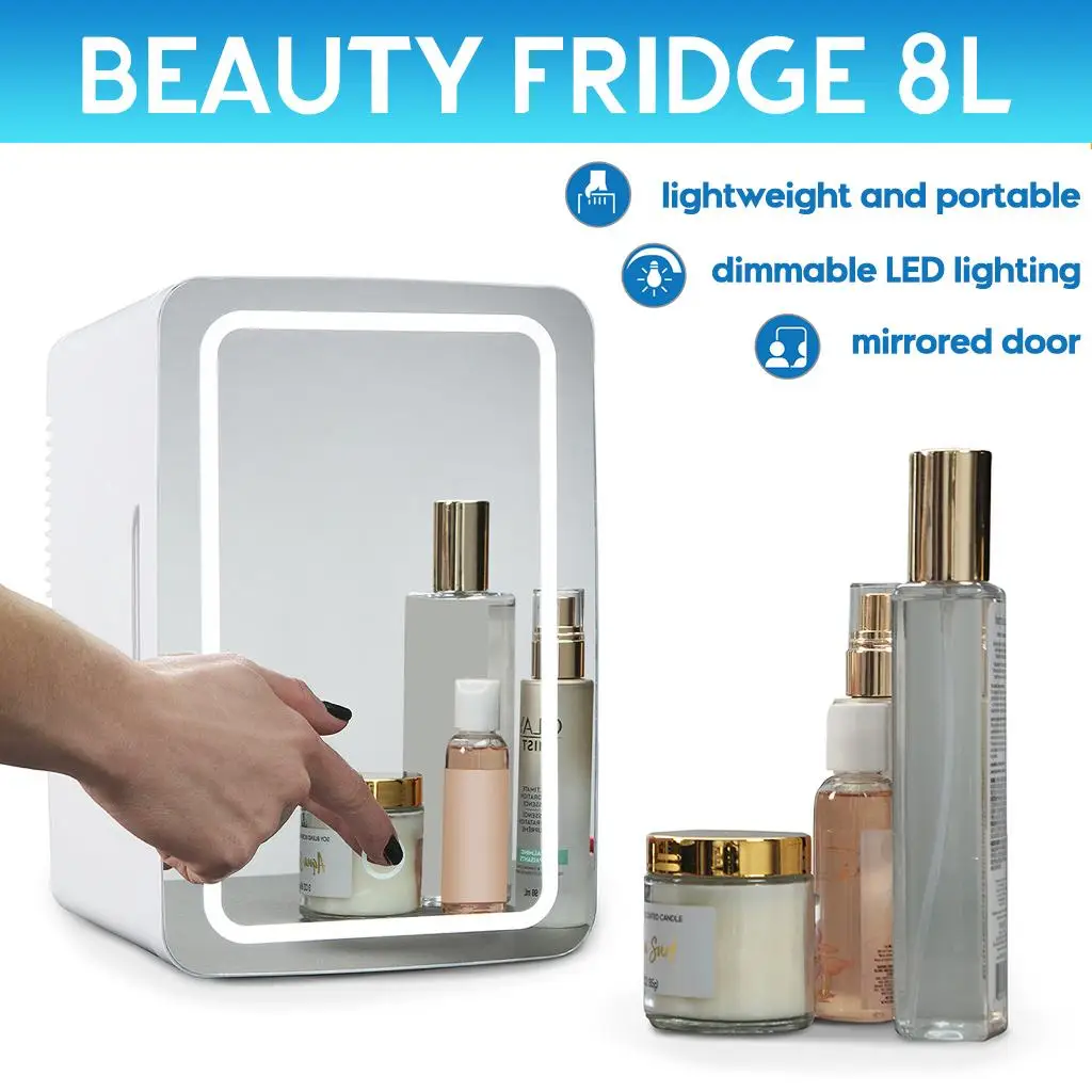 8L Small Fridge Portable Mirrored Mini Refrigerator with LED Light Cooler Warmer 12V DC 110/220V AC Freezer for Home Office Car
8L Small Fridge Portable Mirrored Mini Refrigerator with LED Light Cooler Warmer 12V DC 110/220V AC Freezer for Home Office Car