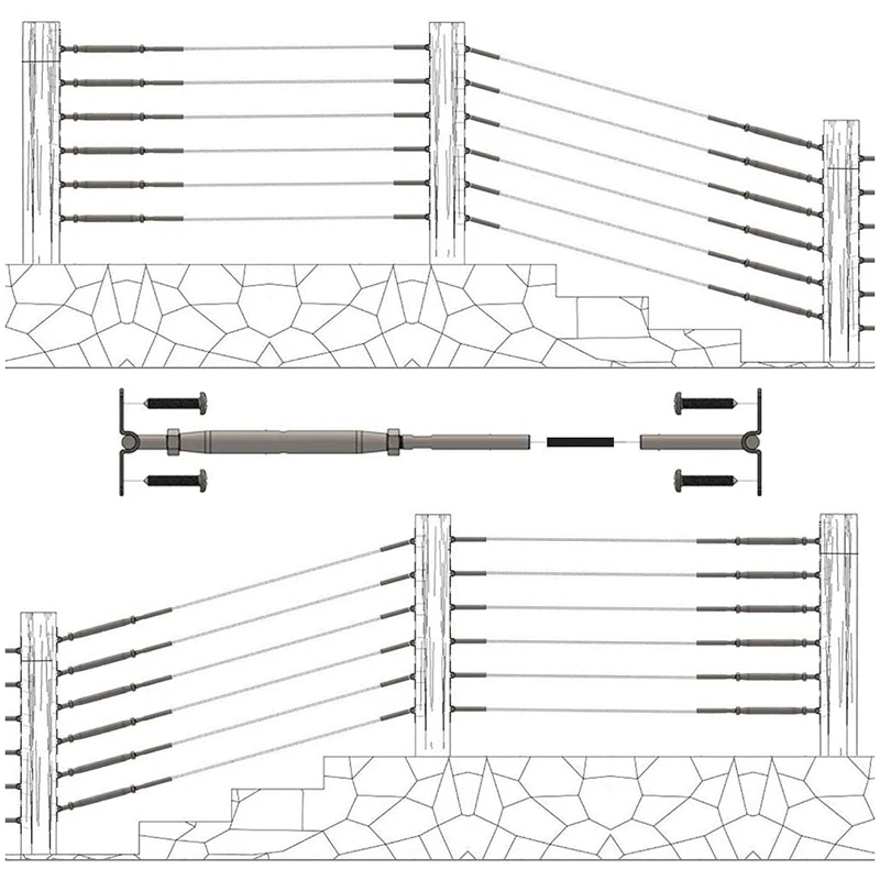 6 Pack T316 Stainless Steel Cable Railing Kits Fit 1/8Inch Stainless Steel Wire Rope Cable for Cable Railing Systems
6 Pack T316 Stainless Steel Cable Railing Kits Fit 1/8Inch Stainless Steel Wire Rope Cable for Cable Railing Systems