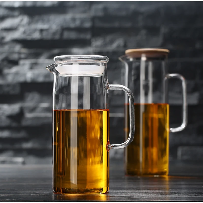 Cold Glass Water Bottle Jar Kettle Transparent Large apacity Heat Resistant Water Pot with Handle Teapot Pitchers 1.0L1.2L 1.5L
Cold Glass Water Bottle Jar Kettle Transparent Large apacity Heat Resistant Water Pot with Handle Teapot Pitchers 1.0L1.2L 1.5L