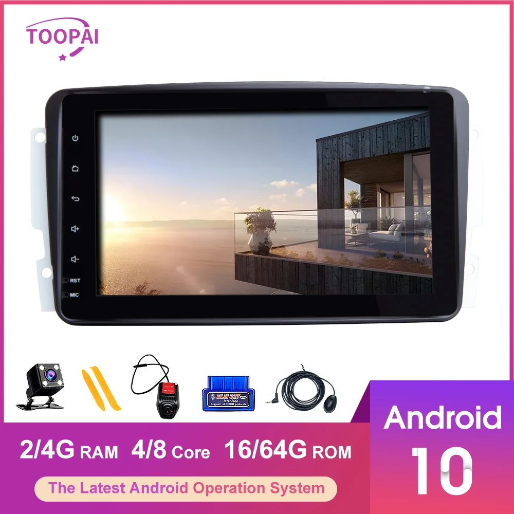 Автомагнитола TOOPAI мультимедийный плеер на Android 10 с GPS для Mercedes Benz CLK W209 Vito W639 Viano