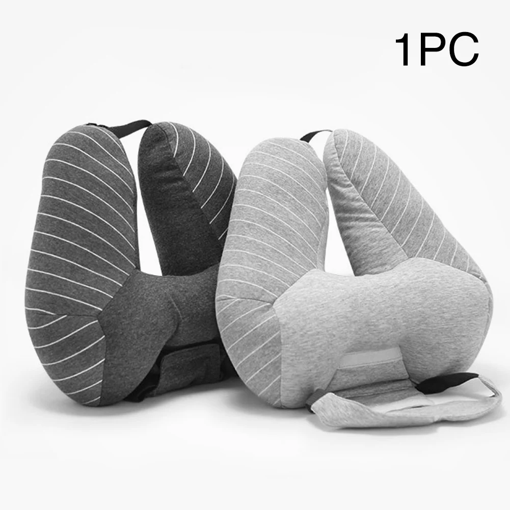 Wide Stripes Office Airplane Sitting Nap Support Cushion Home Memory Foam Protection Portable Simple Travel Pillow U Shaped |