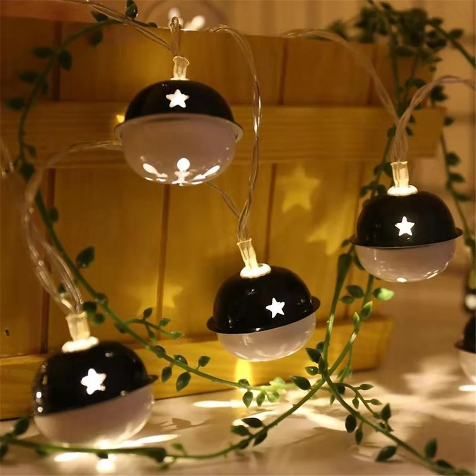 Гирлянда Jingle колокола огни светодиодная гирлянда с питанием от аккумулятора
