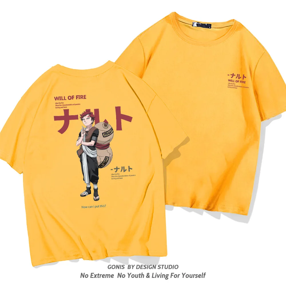 Женская и мужская летняя свободная футболка в стиле аниме I Gaara для подростков