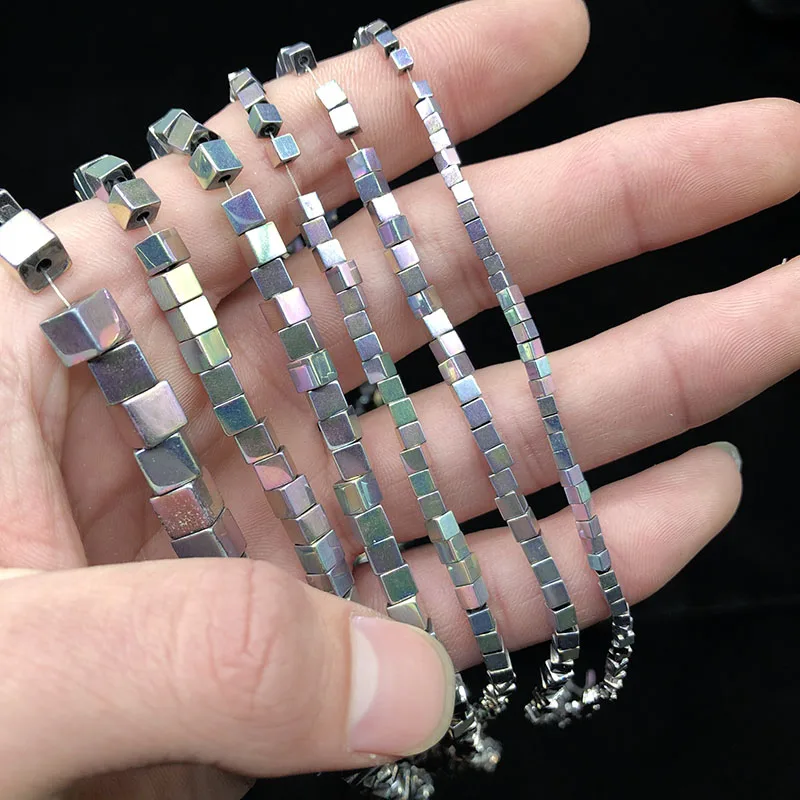Light Purple Square Hematite Beads 2 3 4 6mm Cube Natural Stone Spacer Loose bead for DIY Bracelet Jewelry Making Findings 15''
Light Purple Square Hematite Beads 2 3 4 6mm Cube Natural Stone Spacer Loose bead for DIY Bracelet Jewelry Making Findings 15''
