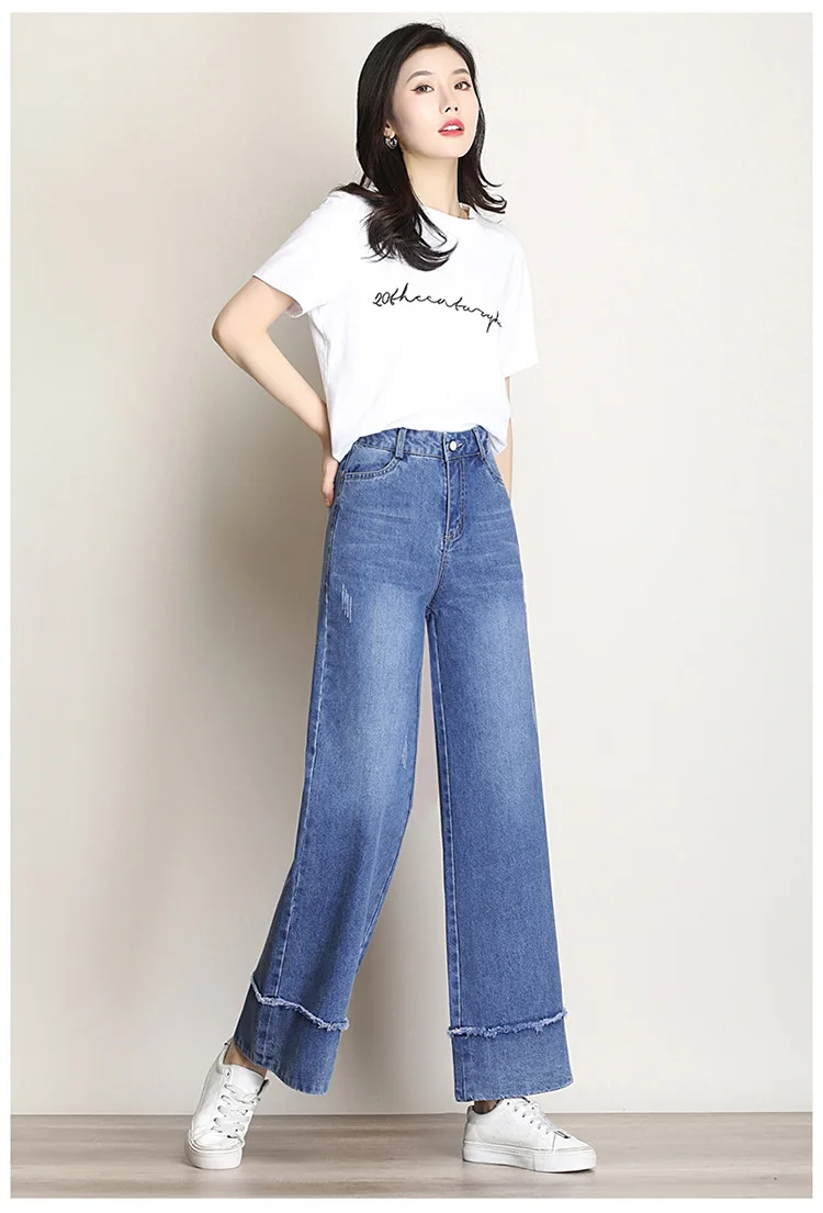 Women Fashion High Waist Wide Leg Jeans Spring Autumn Office Lady Elegant Korean Slim Casual Plus Size Straight Denim Pants 2020
Women Fashion High Waist Wide Leg Jeans Spring Autumn Office Lady Elegant Korean Slim Casual Plus Size Straight Denim Pants 2020