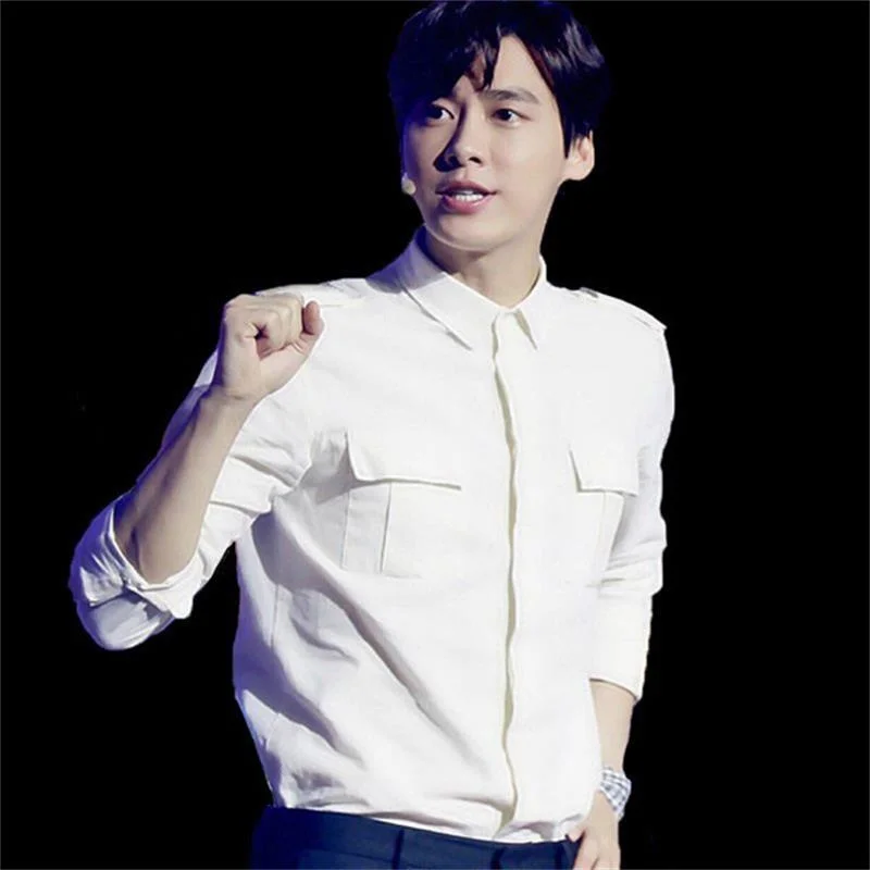 Мужская Летняя Однотонная рубашка Li Yifeng с длинными рукавами эполеты квадратный воротник приталенная рубашка с несколькими карманами
Мужская Летняя Однотонная рубашка Li Yifeng с длинными рукавами эполеты квадратный воротник приталенная рубашка с несколькими карманами