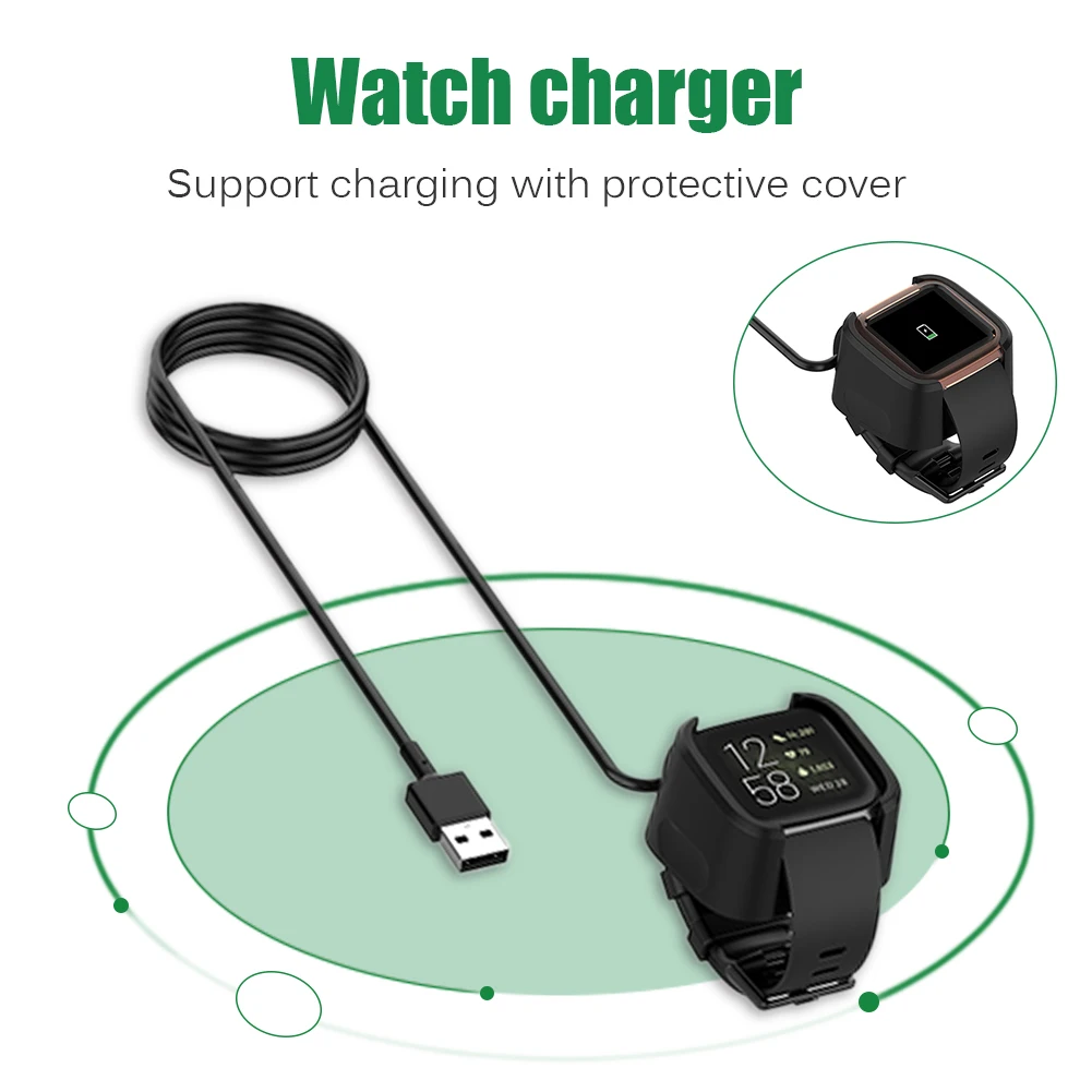 USB Charger 3.28ft Cable 2 Charging Cord Smartwatch Elegant Watch Comfortable Element Accessories for Fitbit Versa
USB Charger 3.28ft Cable 2 Charging Cord Smartwatch Elegant Watch Comfortable Element Accessories for Fitbit Versa