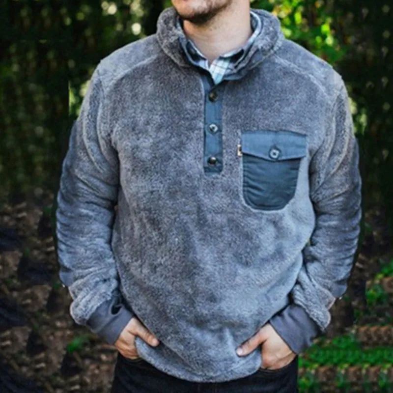 Man Sweatshirts Fleece Fur Pullover Men Long Sleeve Buttons Jumper Solid Color Winter Warm Mens Sweatshirt
Man Sweatshirts Fleece Fur Pullover Men Long Sleeve Buttons Jumper Solid Color Winter Warm Mens Sweatshirt