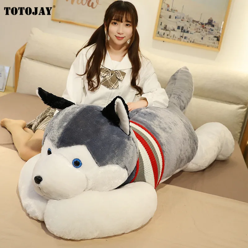

Гигантская собака 50-120 см, плюшевые игрушки, мягкая набивная длинная подушка хаски, мультяшная кукла-животное, Подушка для сна, домашний декор для кровати, детский подарок