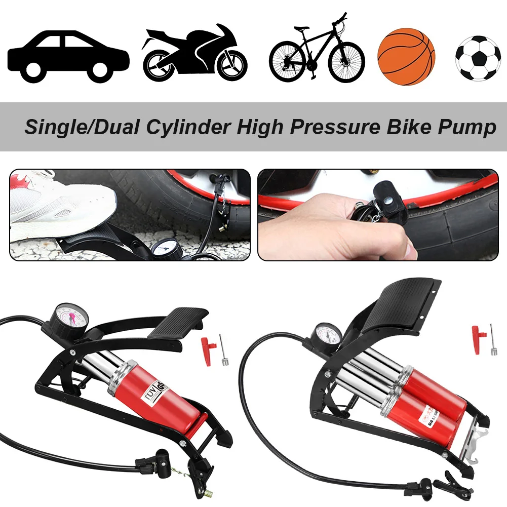 Air Pump Precision Gauge Single Double Cylinder Foot High Pressure Inflator Bicycle Scooter Motorcycle Inflatable Air Pump
Air Pump Precision Gauge Single Double Cylinder Foot High Pressure Inflator Bicycle Scooter Motorcycle Inflatable Air Pump