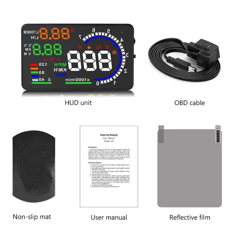 HUD Car Head Up Display 5.5' A8 LED Windscreen Projector OBD Scanner Speed Fuel Warning Alarm Data Diagnostic Tool
HUD Car Head Up Display 5.5' A8 LED Windscreen Projector OBD Scanner Speed Fuel Warning Alarm Data Diagnostic Tool