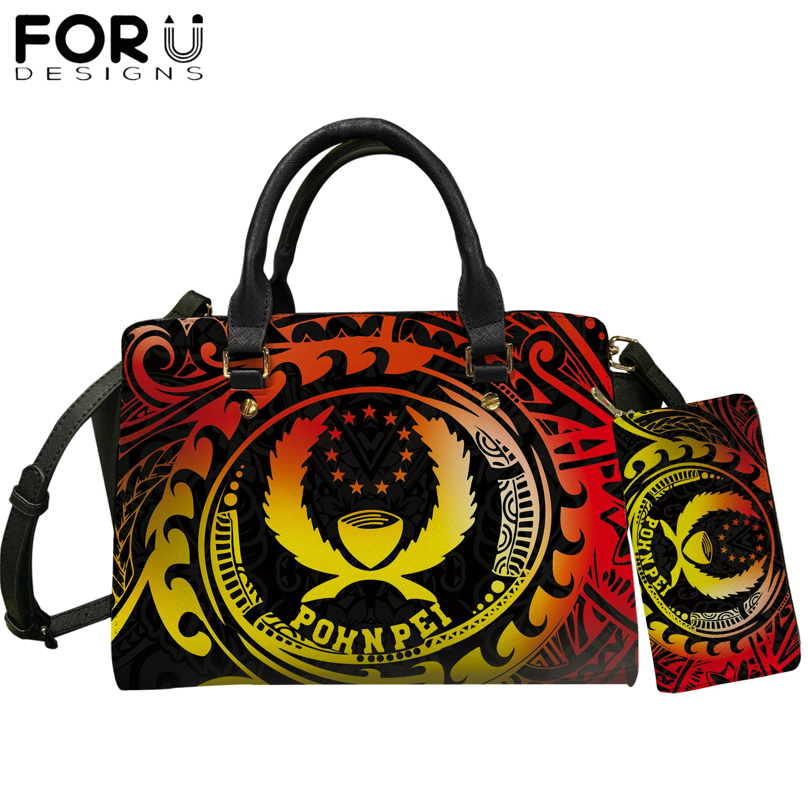 FORUDESIGNS Women Fashion Handbags Pohnpei Tribal Polynesian Gradient Print Ladies Crossbody Satchel Pu Leather Totes Bag&Wallet
FORUDESIGNS Women Fashion Handbags Pohnpei Tribal Polynesian Gradient Print Ladies Crossbody Satchel Pu Leather Totes Bag&Wallet